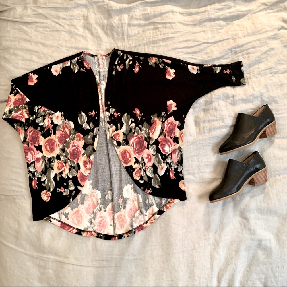 Mauve Floral Cardigan